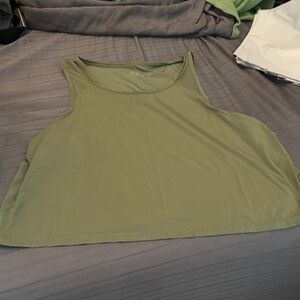 Olive Green Sleeveless crop tank Women's Top